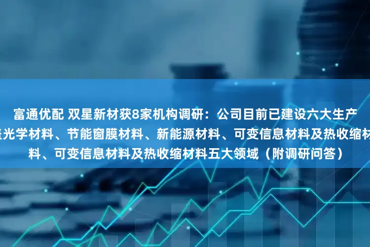 富通优配 双星新材获8家机构调研：公司目前已建设六大生产基地，产品种类丰富，覆盖光学材料、节能窗膜材料、新能源材料、可变信息材料及热收缩材料五大领域（附调研问答）